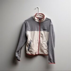 Columbia Two-Tone Fleece Jacket with Red Accents